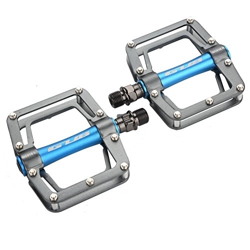 Pédales VTT : Pédales de Vélo, Pédales Plates de Plate-Forme de Vélo en Alliage d'Aluminium pour Vélos de Montagne, Remplacement de Pédales(Titane + Bleu) Bicyclepedal Vélos Bicyclepedal Vélos Et Pièces Détachées