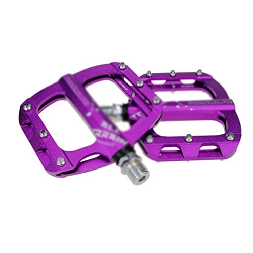 Pédales VTT : Pédales de vélo Pédales Plates pour VTT Pédales de Route Pédales Confortables en Alliage d'aluminium antidérapantes-Purple
