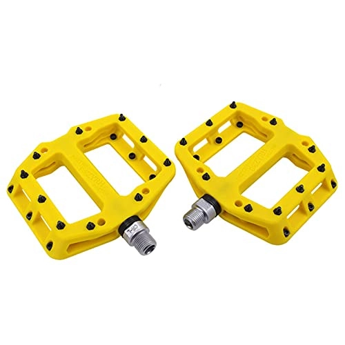 Pédales VTT : Pédales plates pour VTT et BMX - Pédales hybrides pour vélo de route - 1 paire (1-jaune 13, 8 x 10, 1 cm)