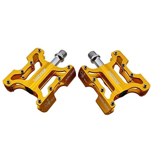 Pédales VTT : PéDales VTT Cyclisme Accessoires Vélo Pédale Cycle Accessoires Accessoires vélo BMX Pédales Plat Pédales Accessoires de Vélo De Montagne Gold, Free Size