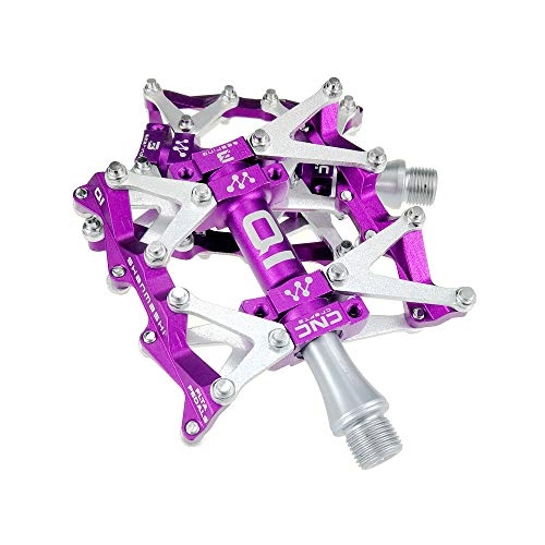 Pédales VTT : Pédales Vélo Pédales de vélo de montagne 1 paire de surface de pédales de vélo durables antidérapantes en alliage d'aluminium pour route vélo BMX 5 couleurs (Q1) Pédales pour Vélo ( Color : Purple )