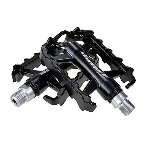 Pédales VTT : QICHENGBIN Accessoires vélo en Alliage d'aluminium Pédale antidérapante Pédale vélo Pliant Confortable for Le vélo (1 Paire) (Color : Noir)