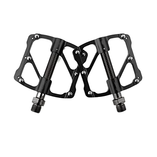 Pédales VTT : QINGCHEN Sun MS Pédales de vélo compatibles avec VTT Pédales de Carbone Ultra-légères CNC Alliage d'aluminium 3 roulements VTT Pédales de vélo de Route de Montagne pédales BMX Sun MS (Color : Black)