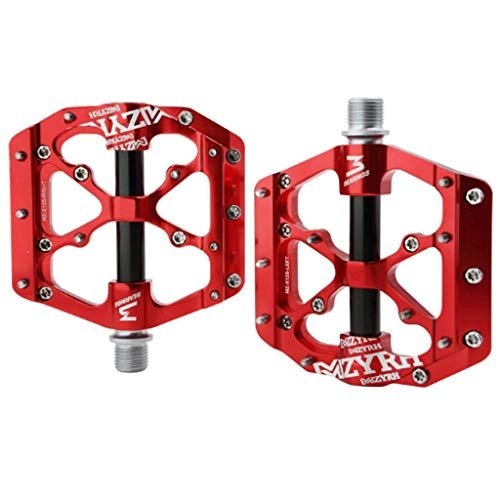 Pédales VTT : QJKai Pédales de vélo, pédale Plate-Forme Plate en Alliage d'aluminium légère avec 18 Broches antidérapantes 3 roulements scellés universels 9 / 16", pour vélos de Voyage VTT Mountain Road BMX