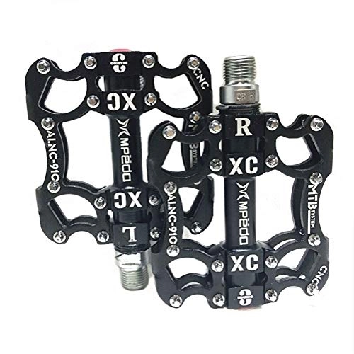 Pédales VTT : QXYOGO Pedale VTT Vélo Pédales VTT BMX étanche 3 Roulement Crampons Pegs vélo pédale en Alliage d'aluminium Mountain Road Cycle antidérapage Cyclisme Accessoires 02 (Color : Black)