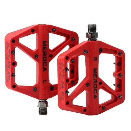 Pédales VTT : Repose-Pieds pour Moto Pédales De Vélo De Vélo Roulements De Joint Ultra-légers pour Pièces De Vélo De Route De Montagne Cyclisme Route BMX VTT Pédale Plate-Forme (Color : Red)