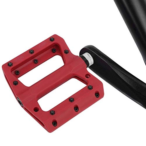 Pédales VTT : SALUTUYA Pédale Ultra légère Plus Stable et Durable, 1 Paire de pédale de Plate-Forme de Cycle de Cyclisme en Plastique en Nylon, pour VTT BMX Mountain Road Bike(Red)