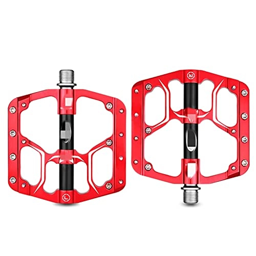 Pédales VTT : SHUILIANDU Pédales à vélos Plates adaptées au MTB Road 3 Roulements scellés Pédales de vélo de vélo de Montagne Pédales Large Plateforme Pédales Bicicleta Accessoires Partie (Color : V15 Red)