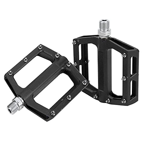 Pédales VTT : SHYEKYO Pédales de vélo de Montagne, Plate-Forme de vélo à Port fileté Universel de 14 mm, pédales Plates, processus de Coupe intégré léger pour Le vélo de Montagne pour l'équitation(Red)