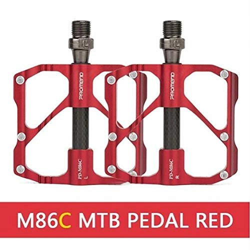 Pédales VTT : SMEI Pédale Rapide Desortie Road Bicycle Pedal Anti-Slip Ultralight Mountain Bike Pédales Carbon Fiber 3 Roulements MTBRed (en)