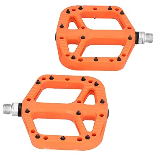 Pédales VTT : SUNGOOYUE Pédales de Vélo, Pédales de VTT Pédales de Vélo de Montagne Pédales de Roulement à Grande Vitesse Pédales Plates de Vélo pour VTT 9 / 16"(Orange)