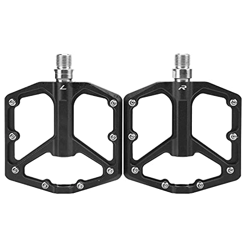 Pédales VTT : SUNGOOYUE Pédales de Vélo VGEBY, 1 Paire de Pédales de Vélo de Montagne en Alliage D'aluminium Anti-dérapant Vélo Pédales Plates pour Vélo de Montagne BMX VTT(Noir)