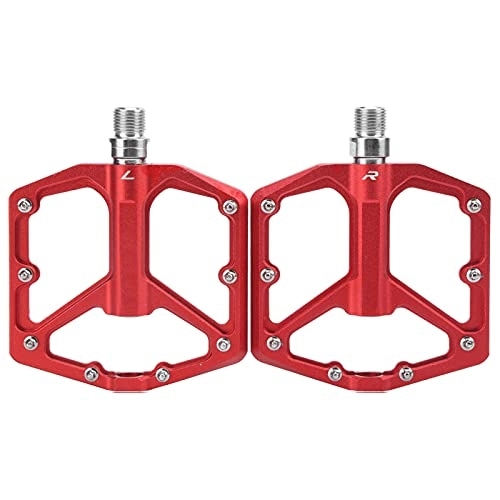 Pédales VTT : SUNGOOYUE Pédales de Vélo VGEBY, 1 Paire de Pédales de Vélo de Montagne en Alliage D'aluminium Anti-dérapant Vélo Pédales Plates pour Vélo de Montagne BMX VTT(Rouge)