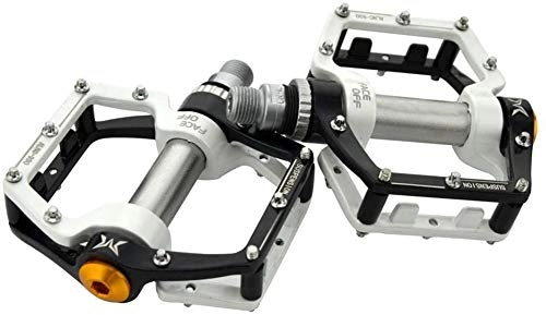 Pédales VTT : TANERDD Pédale Pédale Vélo, Velo VTT Route Cyclisme Pedales Plates 9 / 16" Alliage Aluminium Pédales Plates Anti-Glissant Bon Grip Solide, Blanc