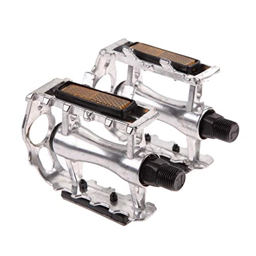 Pédales VTT : TLBBJ Bicycle Pedal 1pair VTT Ultraléger vélo vélo pédales vélo Mountain Road Partie pédales du vélo en Alliage d'aluminium Ultra-léger Creux Plats CagePedals Bicycle Parts (Color : Silver)