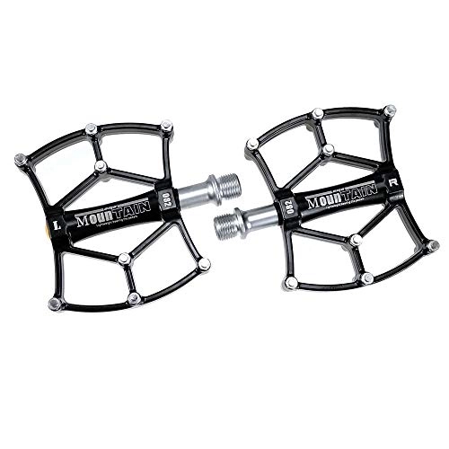 Pédales VTT : VHGYU Pédales pour vélo Mountain Bike 3 Roulement en Alliage d'aluminium vélo Pédales interurbaine Pelin Pédale Potences vélo Légère antidérapante (Color : Black, Size : One Size)