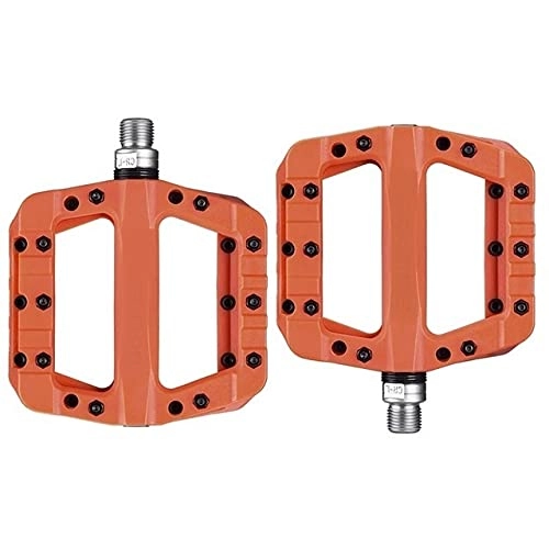 Pédales VTT : WAZDV Pédales de bicyclettes Nylon Ultralight Vélo de Montagne Pedal Plateforme Plateforme Route MTB Accessoires de pièces à vélo de pédale de roulement de vélo (Color : 2017-12C Orange)