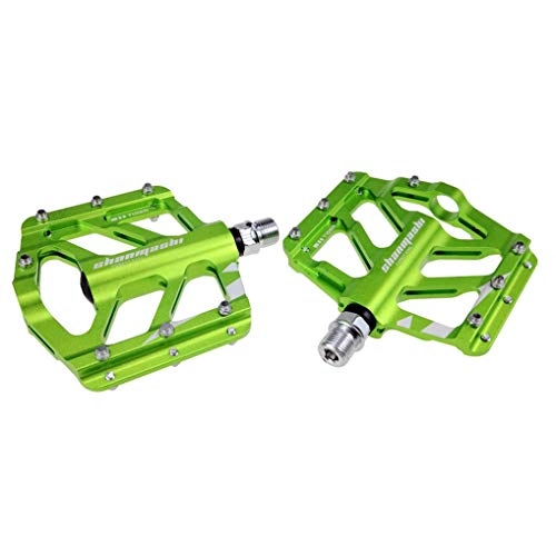 Pédales VTT : WMM Vlo BMX VTT Aluminium Plates-Formes pdales 9 / 16 Pouces pdales vlo Mountain et la Route (Color : Green)