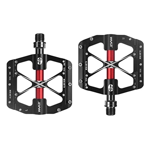 Pédales VTT : Xusports Pédales de vélo de Montagne Pédales en Alliage d'aluminium 9 / 16 Pouces Pédales de vélo de Bicyclette antidurbirée Pédale Durable Accessoires, Noir