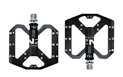 Pédales VTT : Xygm Pédales de vélo de Montagne Pédales de vélo de la Plateforme à vélo de Bicyclette Pédales alliages 9 / 16"3 roulements pour vélos de la Route MTB Fixie (Color : Black)