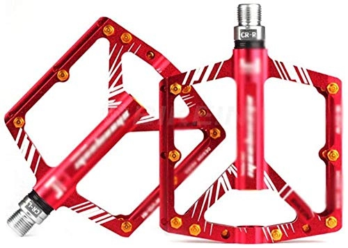 Pédales VTT : ZXCshangdian Co., ltd Pdales De Vlo Explosion Mountain Bike Pedal Ultra Light Bearing Pedal Accessoires De Vlo (Couleur: Titane) -Rouge