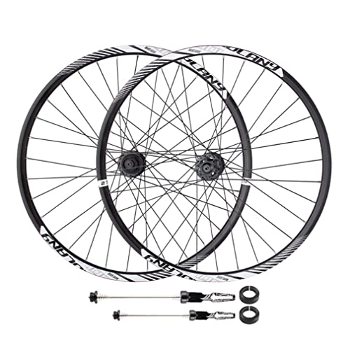 Roues VTT : 26 / 27.5 / 29" Paire de roues de vélo de montagne Frein à disque VTT Jante à travers l'axe Roues à dégagement rapide Moyeu 32H pour 7 / 8 / 9 / 10 / 11 / 12 Vitesse Cassette Roues de vélo 1950g (Color : Black, Si