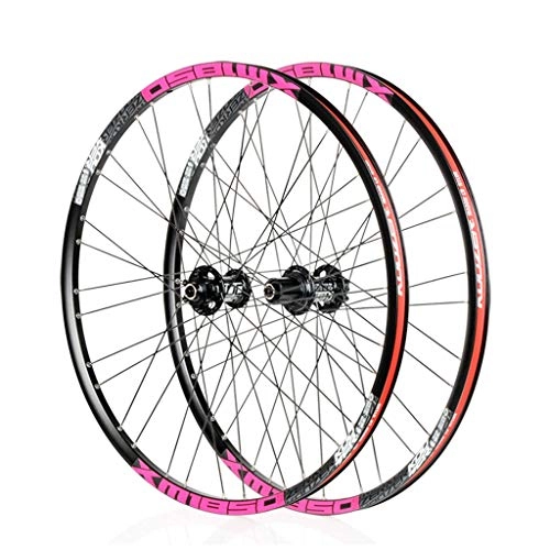 Roues VTT : 26" / 27.5" inch Mountain Bike Wheelset Frein à Disque 6 CLIQUET 72 Click Quick Release (Color : Pink, Size : 27.5)