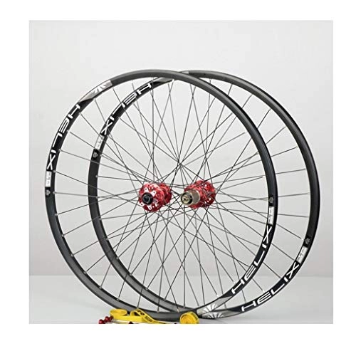Roues VTT : 26" / 27.5" inch Self-Made Mountain Bike Wheelset Frein à Disque à dégagement Rapide HT Spoke (Color : Black, Size : 27.5")