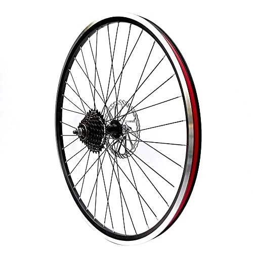 Roues VTT : 26 pouces Roues de vélo de montagne, jante à double paroi en alliage d'aluminium, Roue Avant vélo Roue arrière vélo rotative avec frein à disque / 26 Inch / Rear wheel