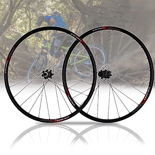 Roues VTT : 26 Pouces Roues MTB Alliage D'aluminium Fibre De Carbone 3K Vélo De Montagne Jante Tirage Droit Rayons QR Frein À Disque Moyeu Compatible avec 11speed (Color : Black, Size : 26'')