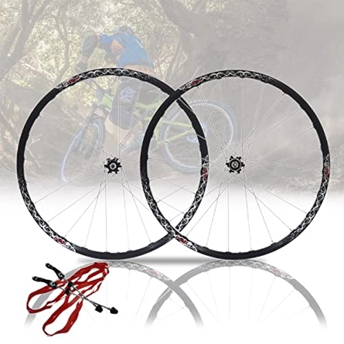 Roues VTT : 26 Pouces Roues VTT Blocage Rapide Frein À Disque Vélo De Montagne Jantes De Bicyclette Alliage D'aluminium Moyeux Roulement Scellé Compatible avec Les Cassettes 7-10 Vitesses