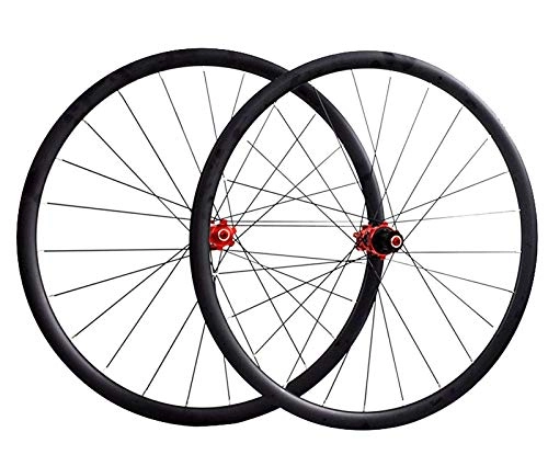 Roues VTT : 700 ° C 29 "Vélo De Bicyclettes, VTT Roue Vélo Vélo Double Muraux Double Frein à Disque 30mm Pour 7-11 Vitesse Cassette Volant Volide Quick Libération Hub Fibre De Carbone(Size:700c, Color:Le noir)