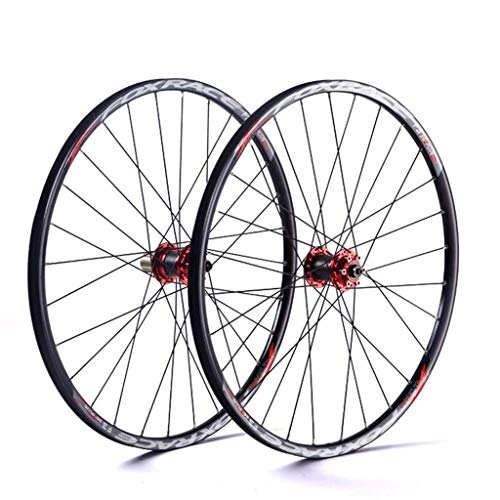 Roues VTT : AISHANG Jeu de Roues de vélo VTT 26"27.5" Double paroi en Alliage de Frein à Disque moyeu en Carbone 8 9 10 11 Vitesses Cassette Volant à dégagement Rapide 1610g