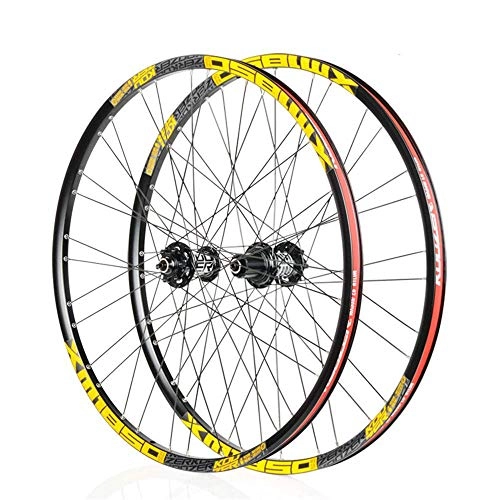 Roues VTT : AISHANG Paire de Roues de Cyclisme 26 / 27, 5 Pouces, Roues de vélo de Frein à Disque à dégagement Rapide de Jante VTT à Double paroi, 32H pour Shimano ou Sram 8 9 10 11 Vitesses