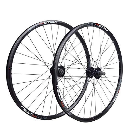 Roues VTT : AISHANG Paire de Roues VTT 26 / 20 Pouces, Roue de vélo Jante en Alliage à Double paroi V Frein / Frein à Disque Roues Avant et arrière Palin Portant 32 Trous à dégagement Rapide Compatible 7 / 8 / 9 / 10 v