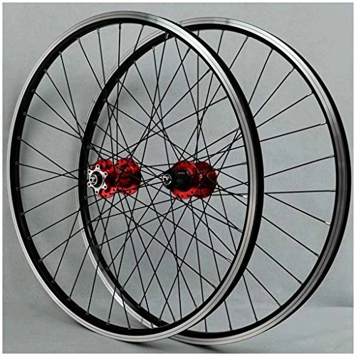 Roues VTT : AISHANG Roue de vélo VTT 26 Pouces Paire de Roues de vélo Double paroi en Alliage Jante Cassette moyeu roulement scellé Disque / V Frein QR 7-12 Vitesses