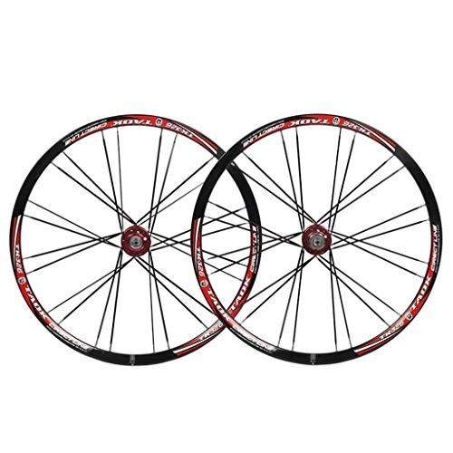 Roues VTT : AISHANG VTT 26"Ensemble de Roues de vélo Roue de vélo à Double paroi Pneus de Jante en Alliage 1.5-2.1" Frein à Disque 7-11 Vitesses Palin Bearing Hub Quick Release 24H 6 Couleurs