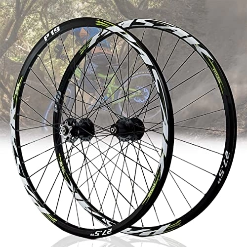 Roues VTT : Asiacreate Paire De Roues pour Vélo De Montagne 26 / 27.5 / 29'' Libération Rapide Roue Frein À Disque Roulement Étanche Moyeu 32 Rayons Jante pour Cassettes 7-11 Vitesses (Color : Green, Size : 29in)