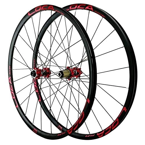 Roues VTT : Avant Vélo Wheels, 24 Trous Alliage D'aluminium Volant D'inertie 12 Vitesses Frein À Disque 26 / 27, 5 / 29 Pouces(700C) Roues Vélo de Montagne (Color : Red, Size : 29inch)