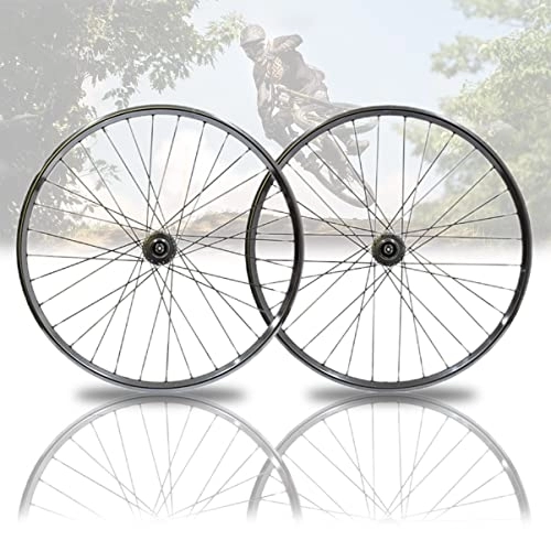 Roues VTT : Blocage Rapide Roues De Vélo 26 Pouces Vélo De Montagne Avant Arrière Ensemble De Roues Frein À Disque 32 Trous Moyeu pour Cassette 7 8 9 10 Vitesses (Color : Silver, Size : 26'')