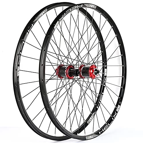 Roues VTT : BYCDD Roues de vélo de Montagne, libération Rapide Roues arrière Avant Roues de vélo Noir, FIT 8-12 Vitesse Cassette Vélo WheelSet, Black_26 inch