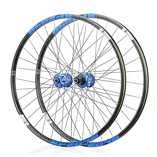 Roues VTT : BYCDD Roues de vélo de Montagne, Roues VTT Libération Rapide Freins à Disque, Rayons Plats à Basse résistance à 4h Fit de la Roue de vélo 7-11 Vitesse Cassette, Blue_26 inch