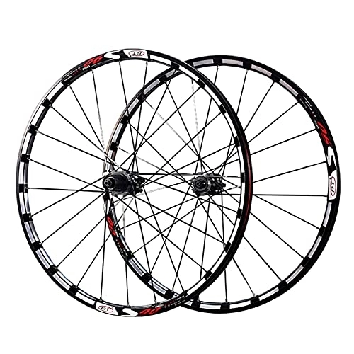 Roues VTT : BYCDD Roues à vélo de Montagne en Alliage d'aluminium 26 Pouces, libération Rapide Roues arrière Avant Roues de vélo Noir, Ajustement 7-11 Vitesse Cassette Bicycle Wheelpeet, Black_S90 26 inch