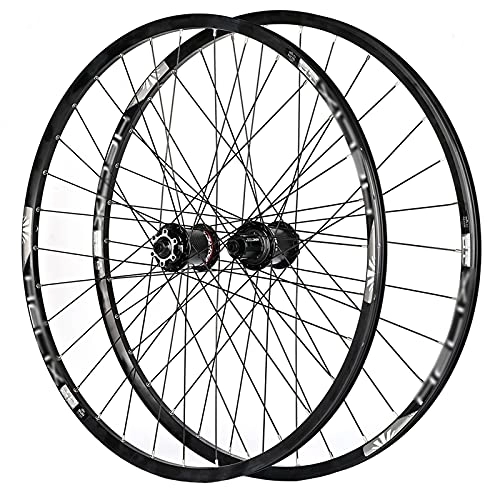 Roues VTT : BYCDD Roues à vélos Vélo de Montagne Roues de VTT, libération Rapide Roues arrière Avant à Travers l'essieu Avant Rim Roue de Cyclisme, Black_26 inch