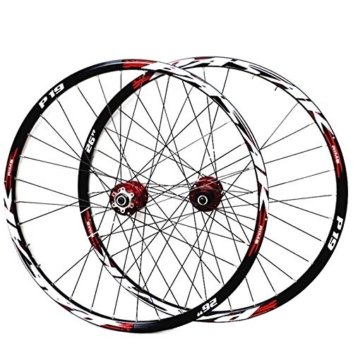 Roues VTT : CTRIS Ensemble de roues de vélo de montagne 26 / 27, 5 / 29 pouces, roues de VTT à double paroi en alliage, moyeu de cassette à roulement scellé, frein à disque QR 7-11 vitesse 32H (taille : 73, 7 cm)