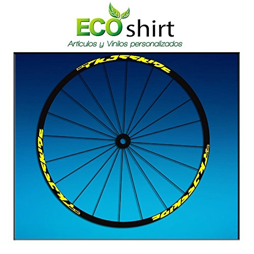 Roues VTT : Ecoshirt 1W-XECG-AM7U Stickers Crossride 2016 Am52 Bike MTB Downhill Jaune 29"