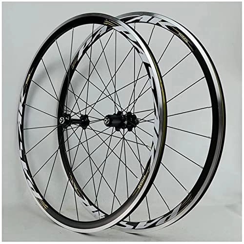 Roues VTT : Ensembles de roues de vélo de montagne, roues avant et arrière, ensemble de roues de vélo de route 700C à dégagement rapide 30MM ensemble de roues en alliage d'aluminium à double paroi frein V / C roue