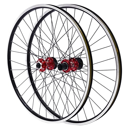 Roues VTT : Jeu de roues de VTT 69, 9 cm / 27, 5 pouces, jantes en alliage d'aluminium, frein à disque pour VTT, roues avant à fermeture rapide, roues de vélo noires