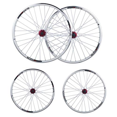 Roues VTT : LDDLDG Paire Roues vélo VTT 26 Pouces Jeu de Roues en Alliage d'aluminium à dégagement Rapide V Frein à Disque Roue de Bicyclette (Color : Silver)