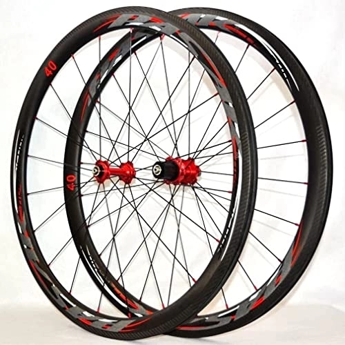 Roues VTT : LEELLY Paire de Roues de vélo de Montagne, Paire de Roues en Carbone pour vélo de Route 700C, Roues de Course de vélo tubeless à Pneu 40 / 50 / 55 mm Jante de vélo de Frein QR C / V 7-8-9-10-11 Vitesses